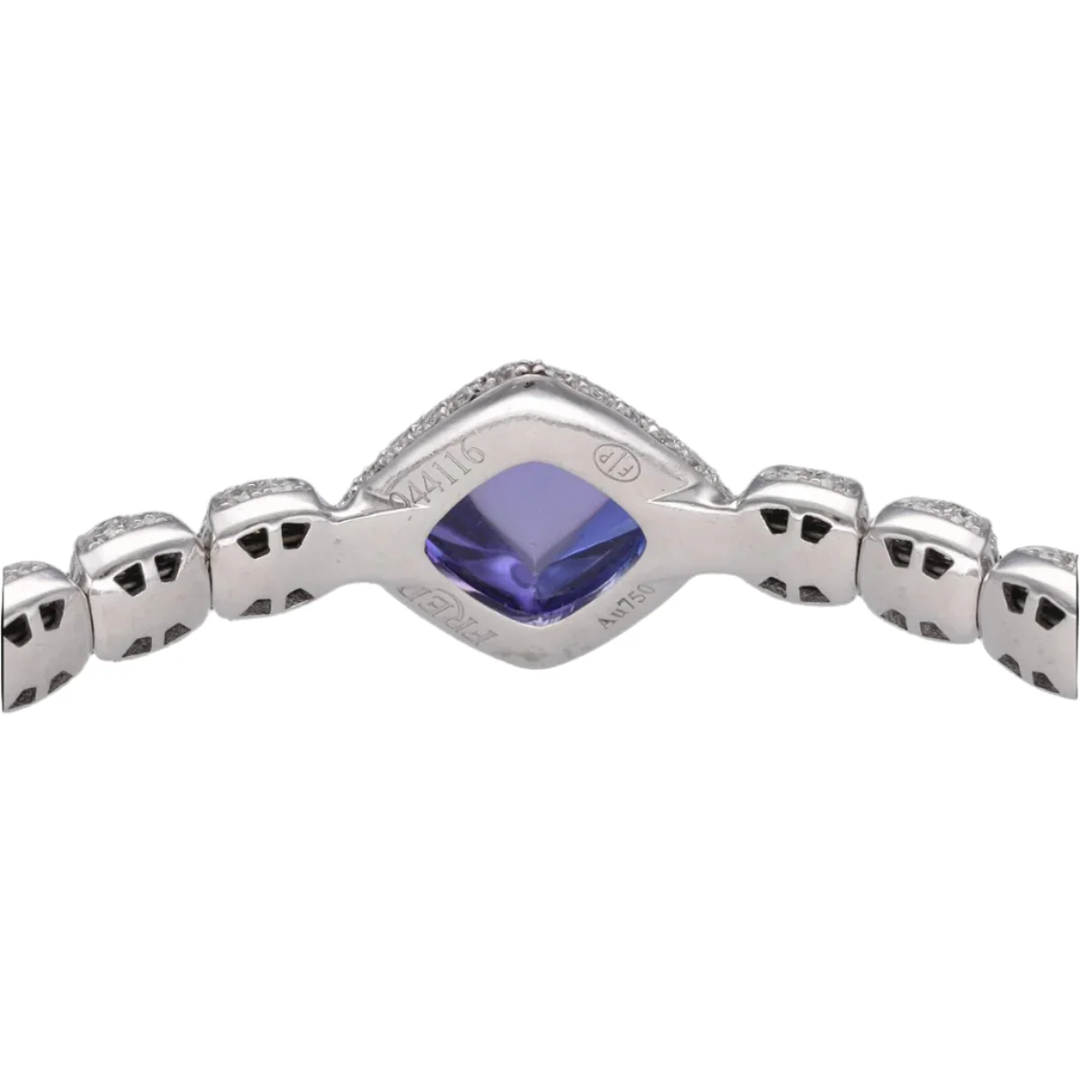Bracelet FRED  "Pain de sucre" en or gris, tanzanite et diamants. - Image 6