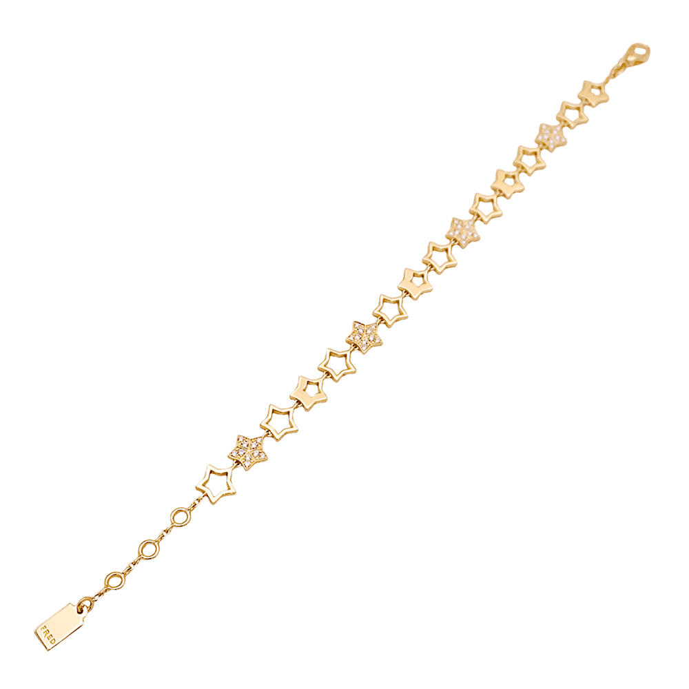 Bracelet Souple FRED "Star" en or jaune et diamants - Image 4