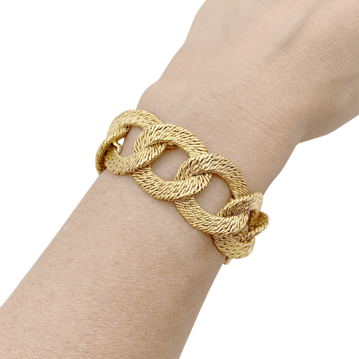 Bracelet GEORGES LENFANT "Paillettes" en or jaune - Image 2