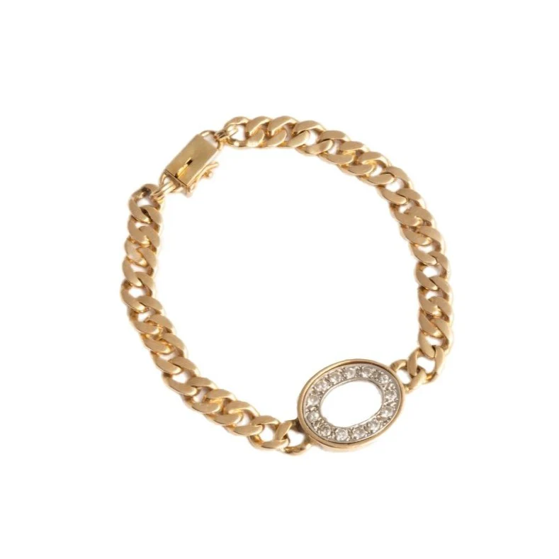 Bracelet Gourmette en or jaune et diamants