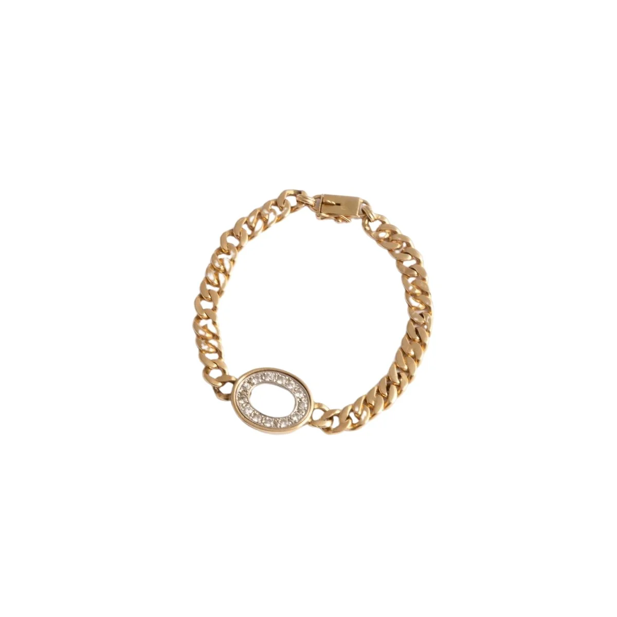 Bracelet Gourmette en or jaune et diamants - Image 3