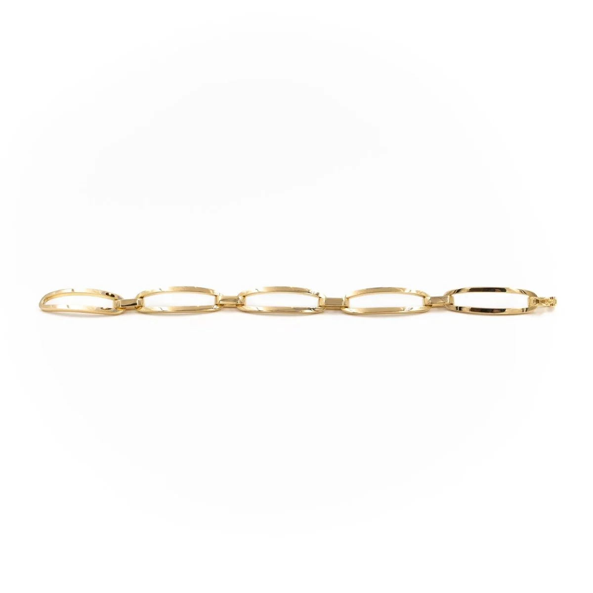 Bracelet Gourmette maille alternée en or jaune - Image 4