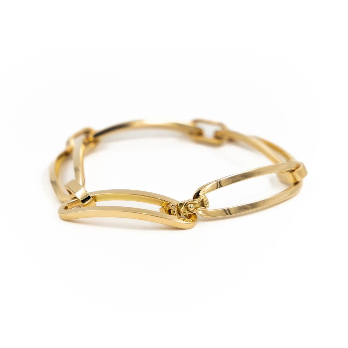 Bracelet Gourmette maille alternée en or jaune - Image 6