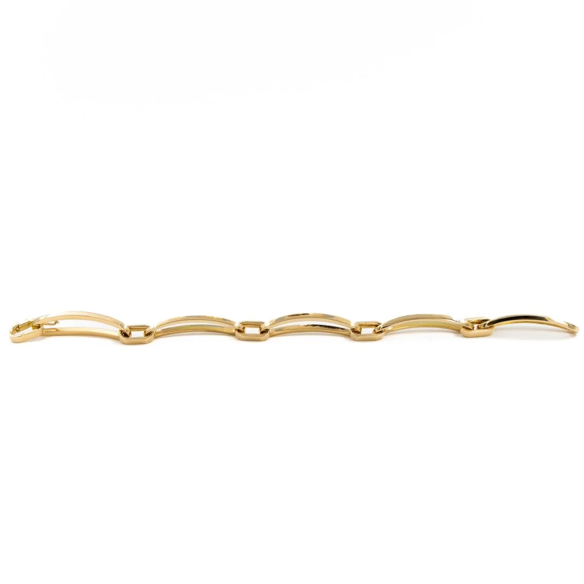 Bracelet Gourmette maille alternée en or jaune - Image 7