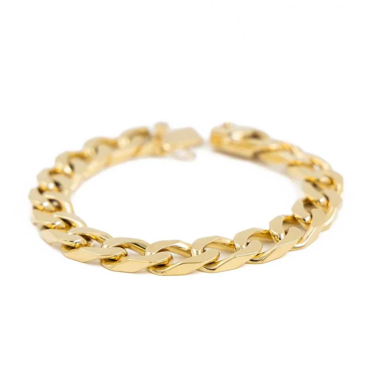 Bracelet Gourmette maille plate en or jaune