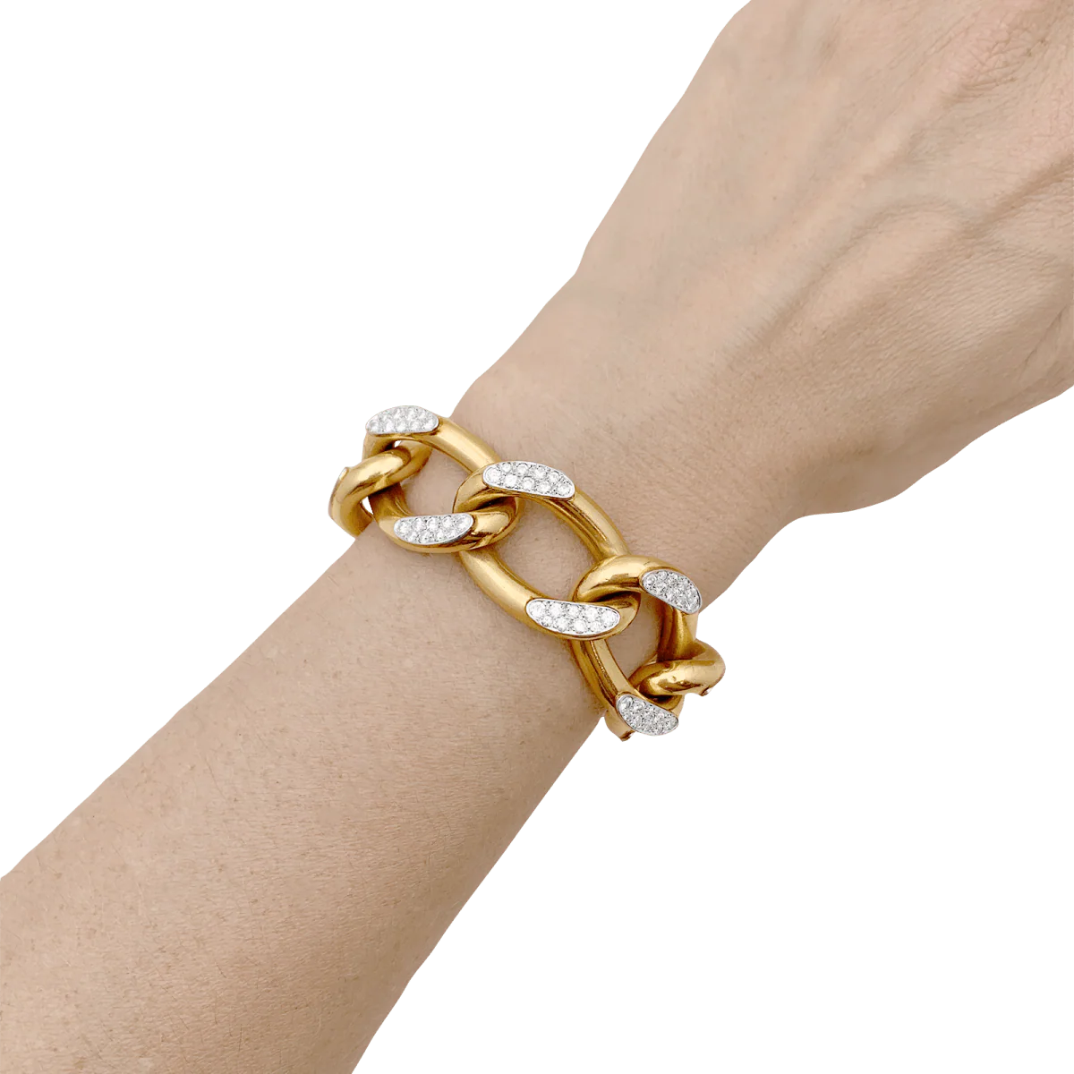 Bracelet Maille en or rose, or blanc et diamants - Image 2