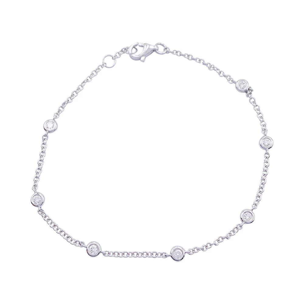 Bracelet gouttière or blanc et diamants