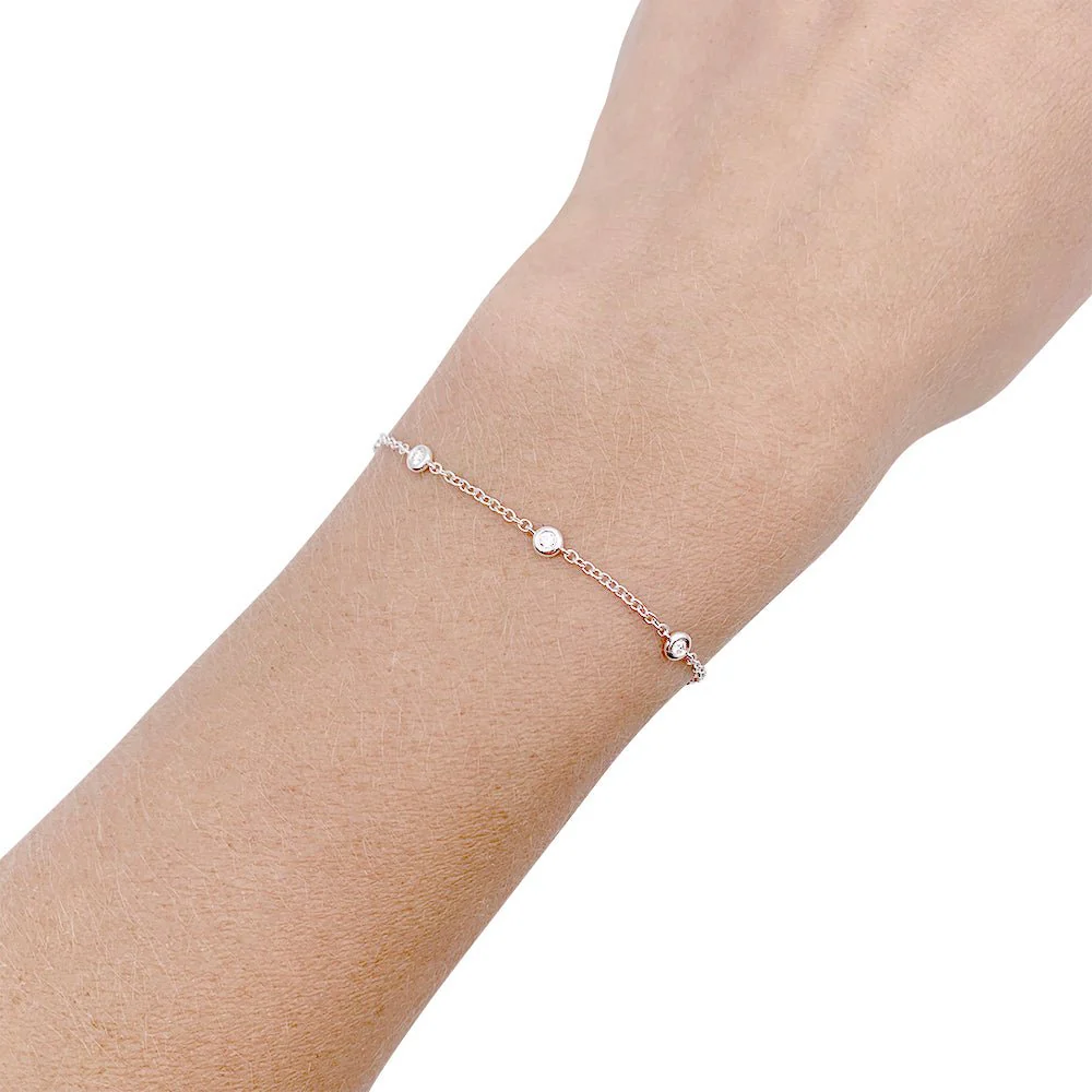 Bracelet gouttière or blanc et diamants - Image 2