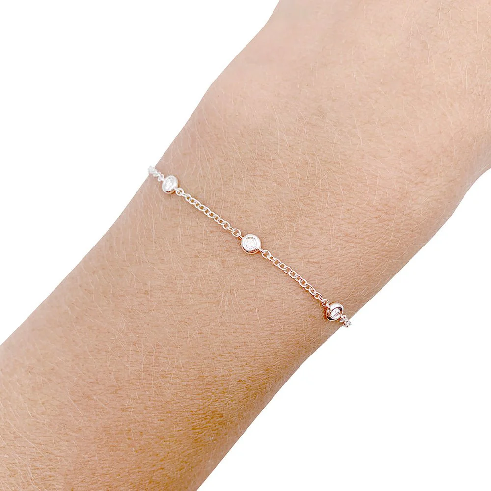 Bracelet gouttière or blanc et diamants - Image 3