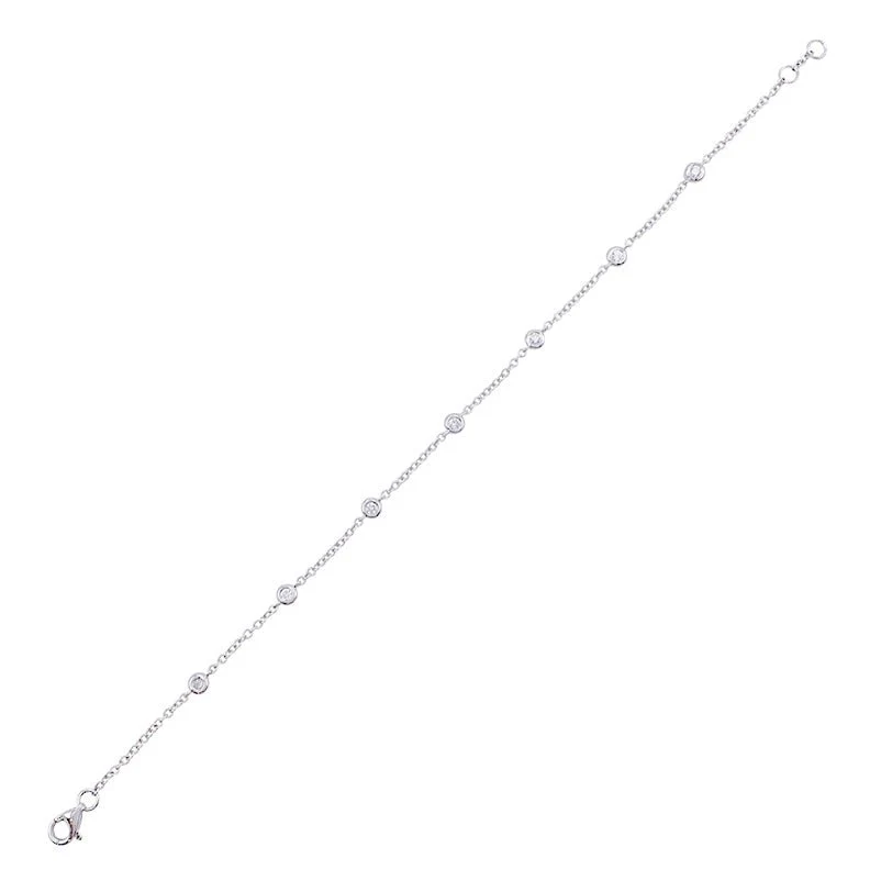 Bracelet gouttière or blanc et diamants - Image 4