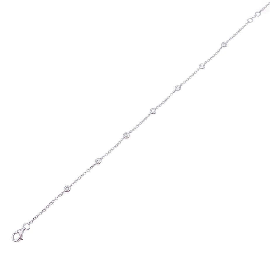 Bracelet gouttière or blanc et diamants - Image 5