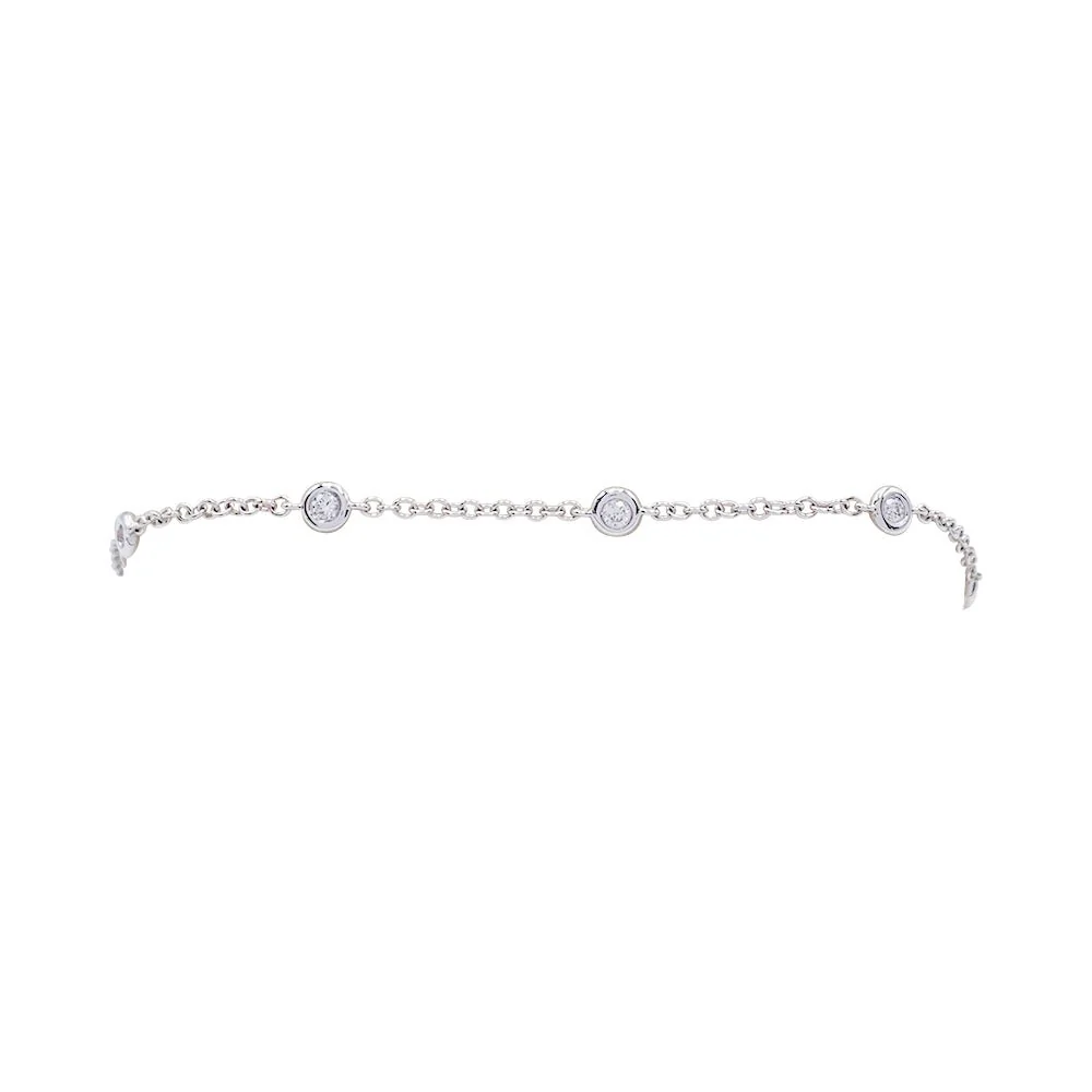 Bracelet gouttière or blanc et diamants - Image 6