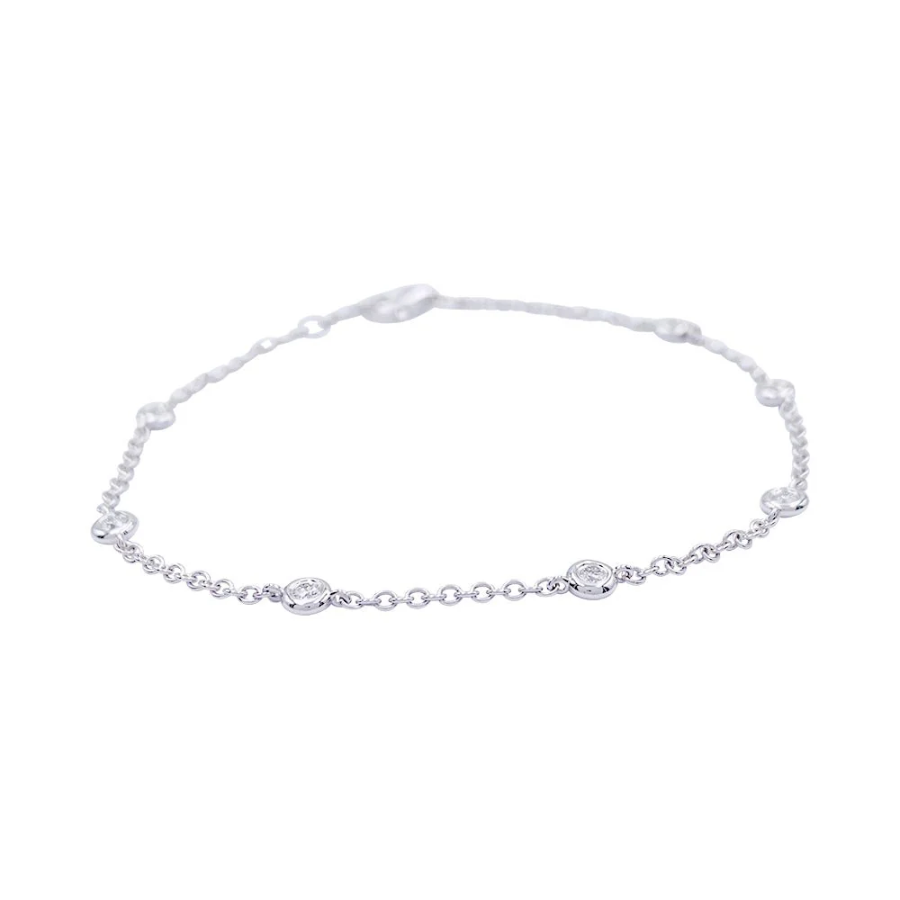 Bracelet gouttière or blanc et diamants - Image 7