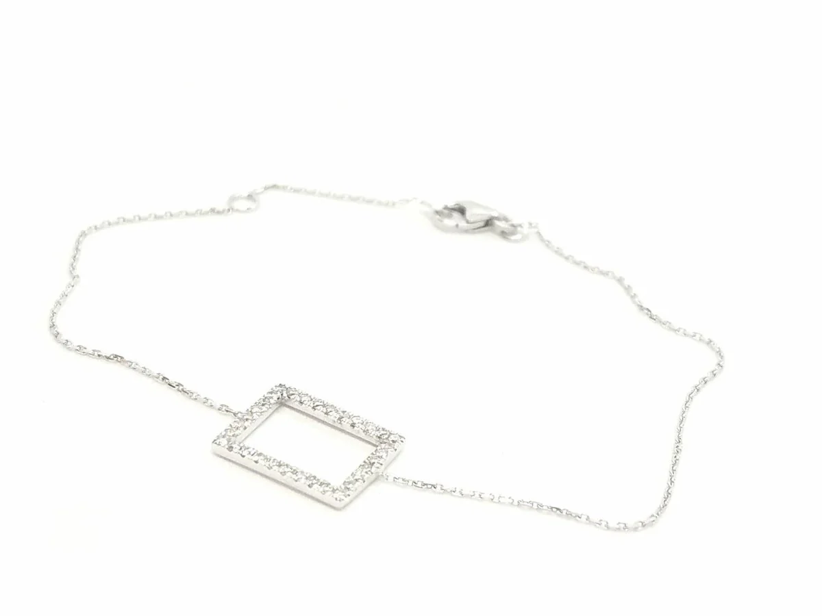 Bracelet en or blanc et diamant - Image 8