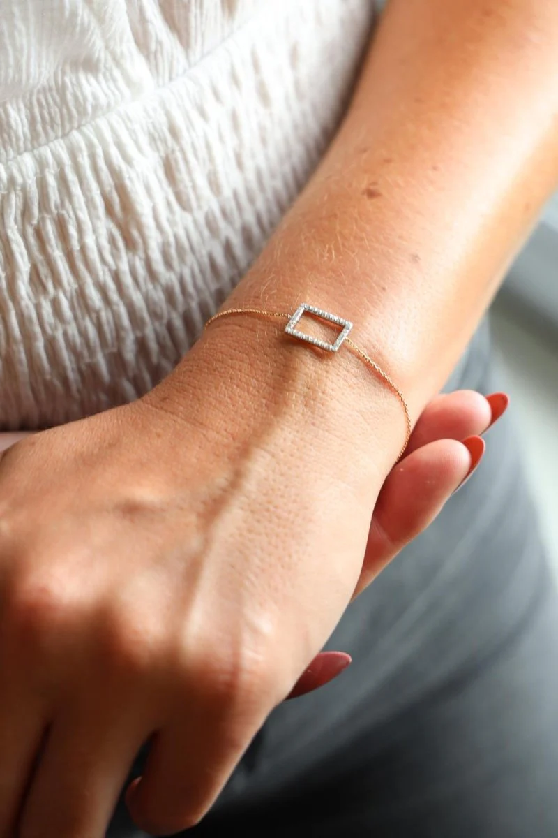Bracelet en or blanc, or rose et diamants - Image 2