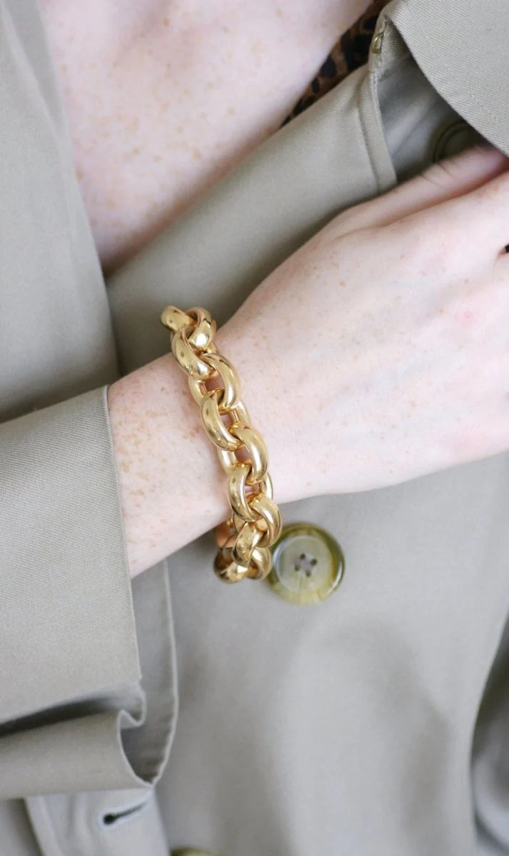 Bracelet grosse maille gourmette or