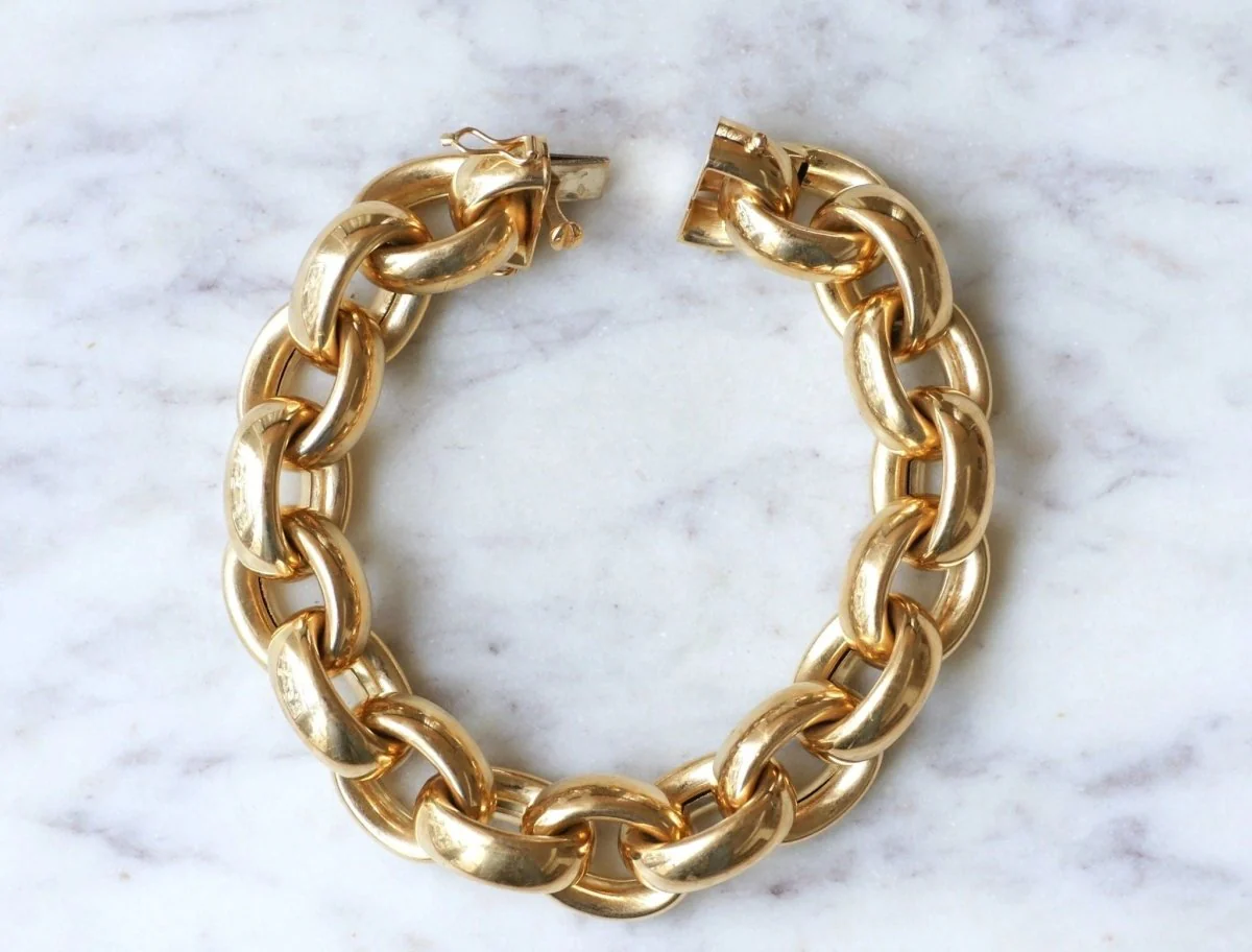 Bracelet grosse maille gourmette or - Image 2