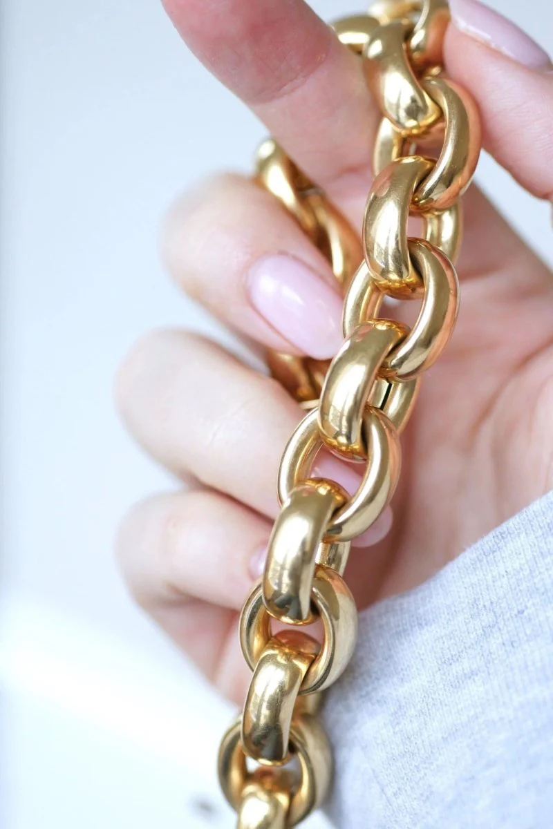 Bracelet grosse maille gourmette or - Image 4