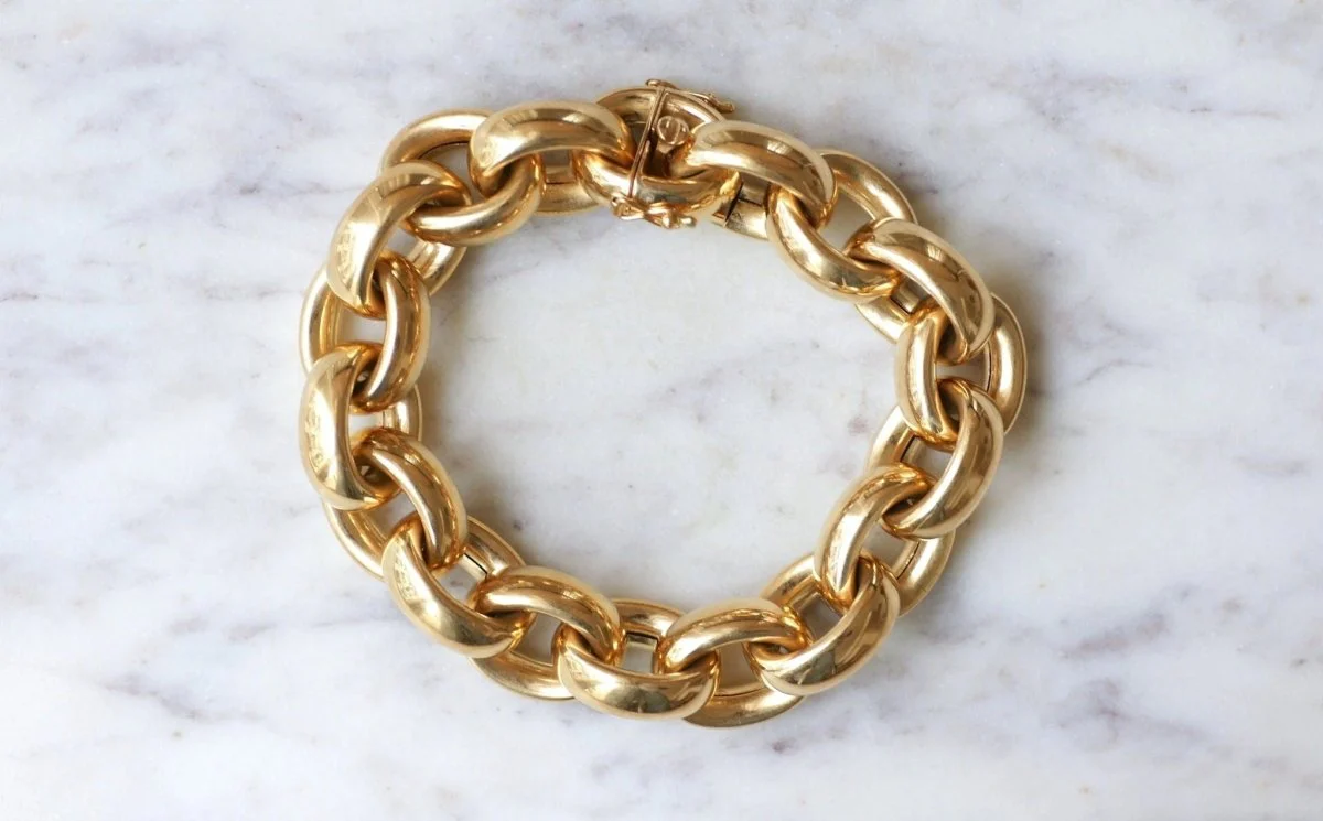 Bracelet grosse maille gourmette or - Image 5