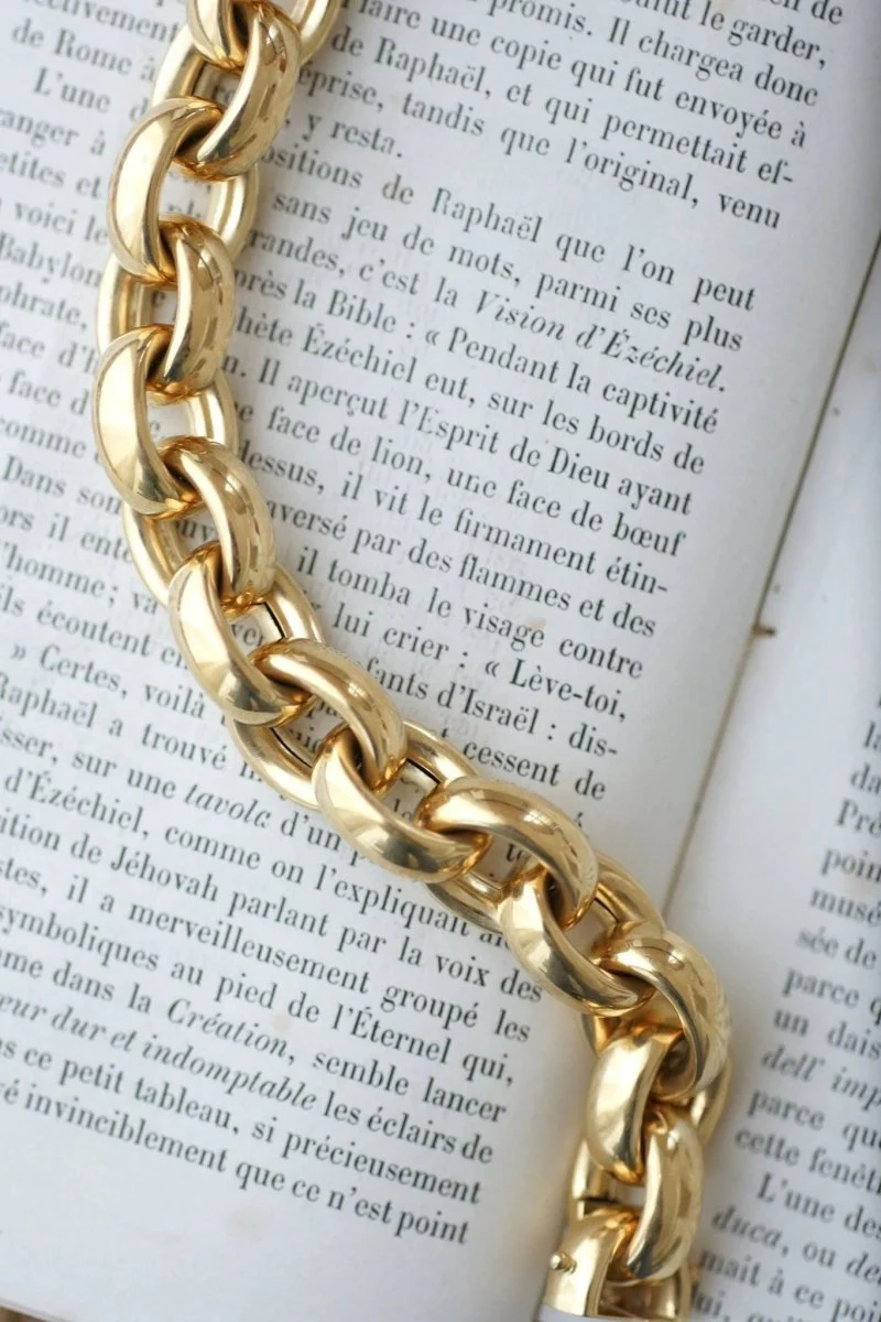 Bracelet grosse maille gourmette or - Image 7