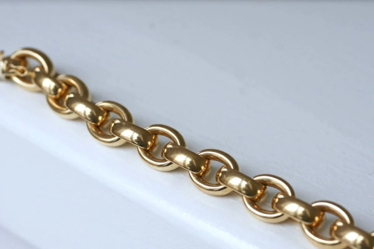 Bracelet grosse maille gourmette or - Image 8