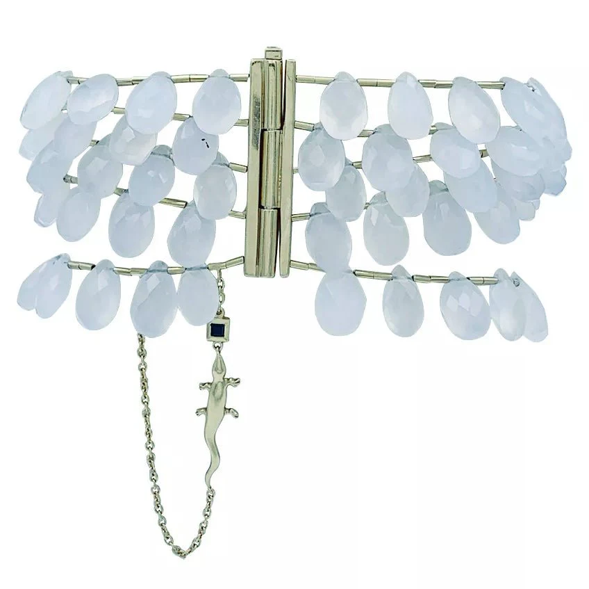 Bracelet H.Stern or blanc et calcédoine - Image 3