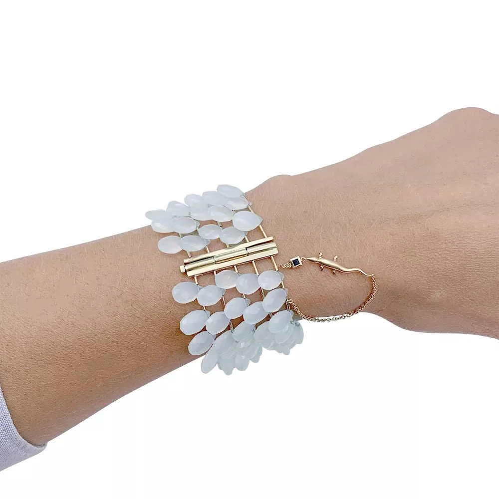 Bracelet H.Stern or blanc et calcédoine - Image 5