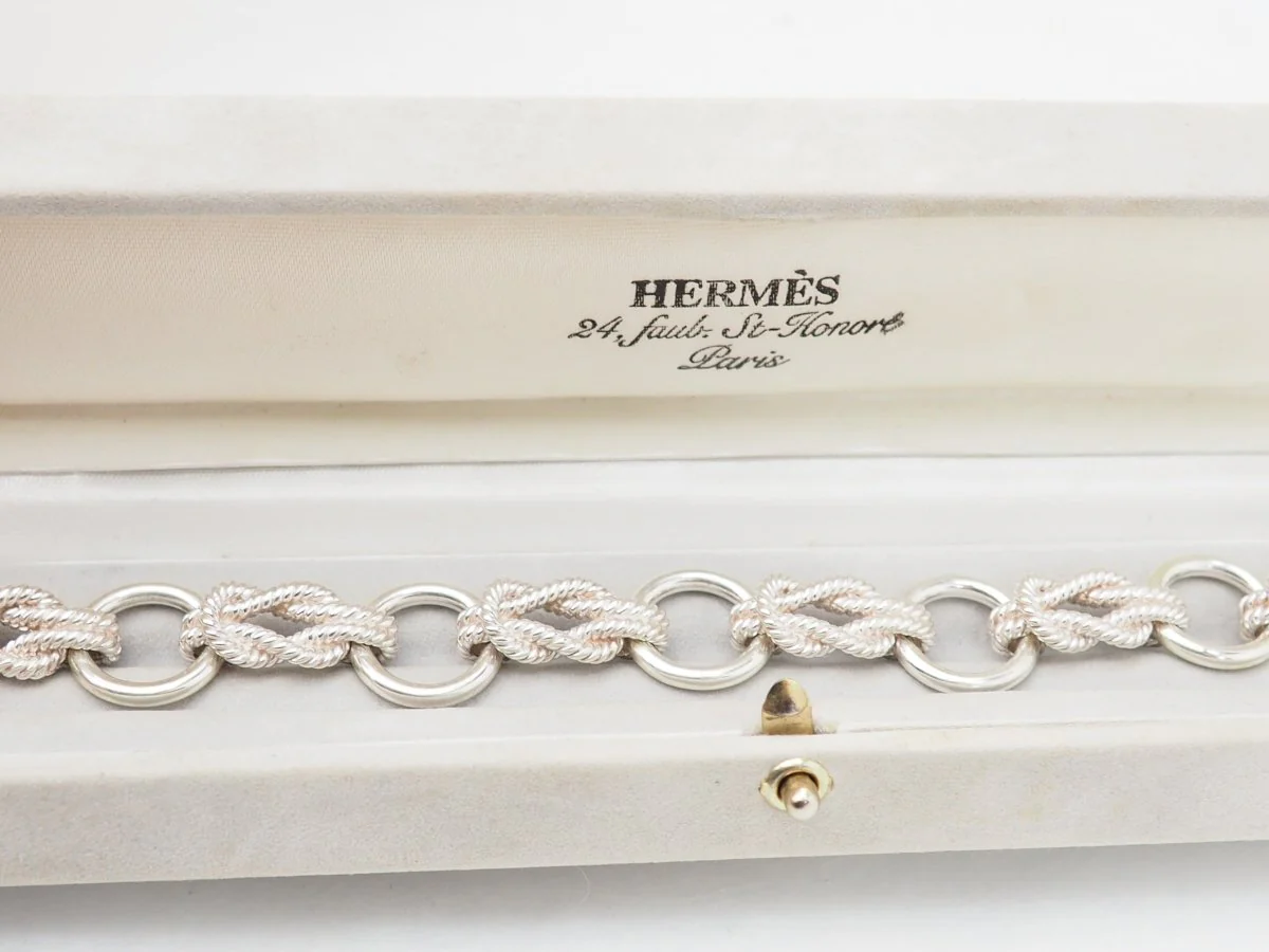 Bracelet Hermès "Audierne" en argent - Image 11