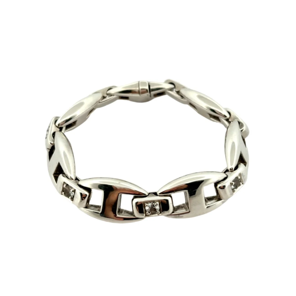 Bracelet Maille HERMÈS "Cassiopée" en argent et saphirs - Image 3