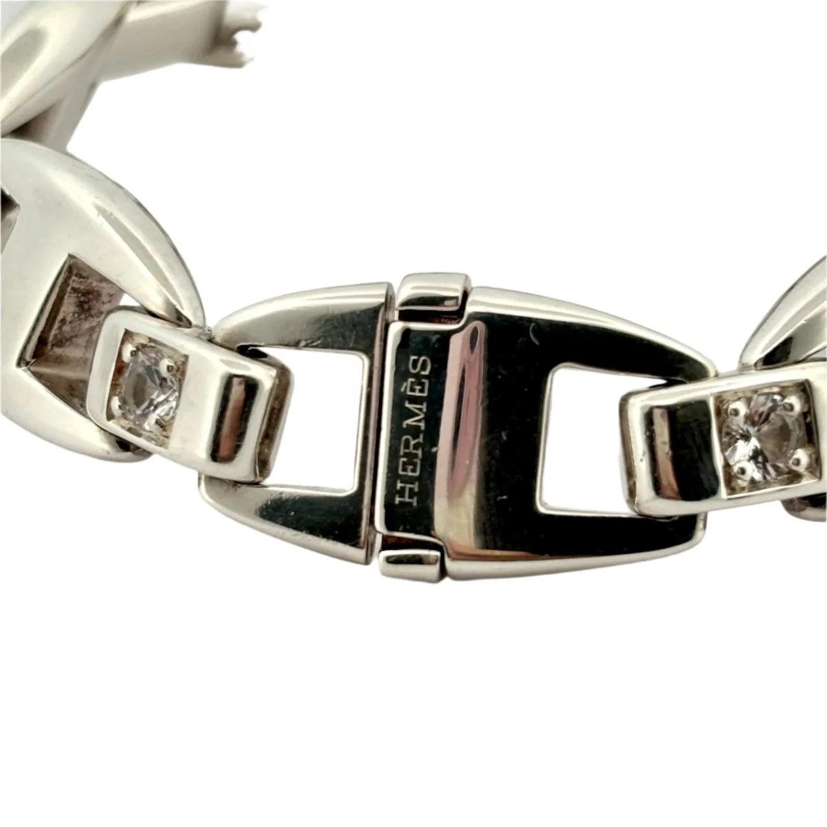 Bracelet Maille HERMÈS "Cassiopée" en argent et saphirs - Image 5