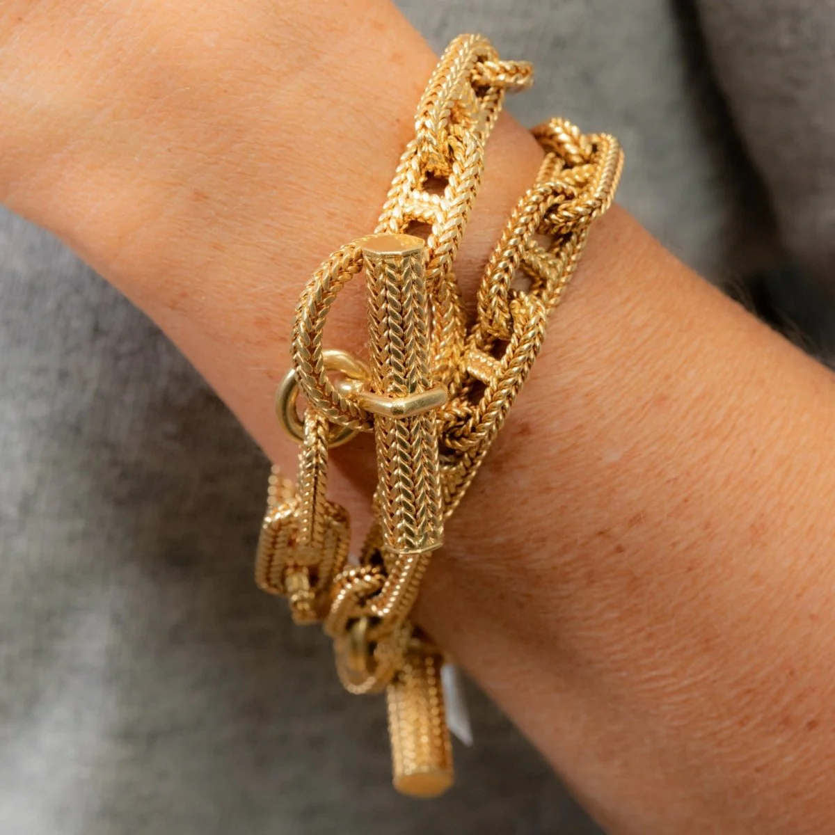 Bracelet HERMÈS par GEORGES LENFANT "Chaîne d’ancre Vendôme" GM en or jaune - Image 3