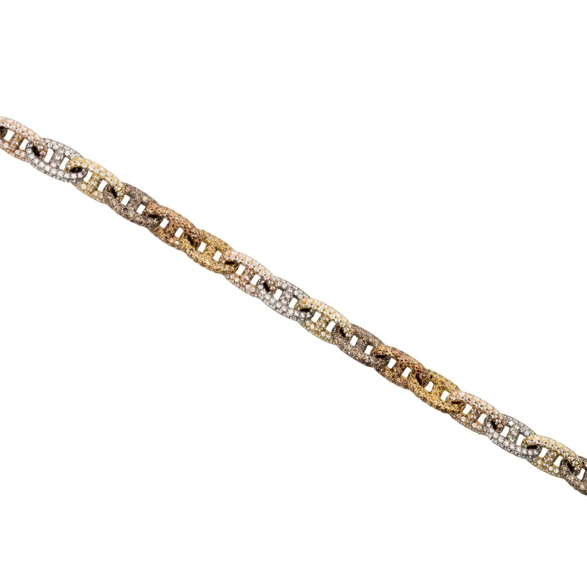 Bracelet Maille marine HERMÈS "Chaîne d'ancre" en or blanc, or jaune, or rose et diamants - Image 3