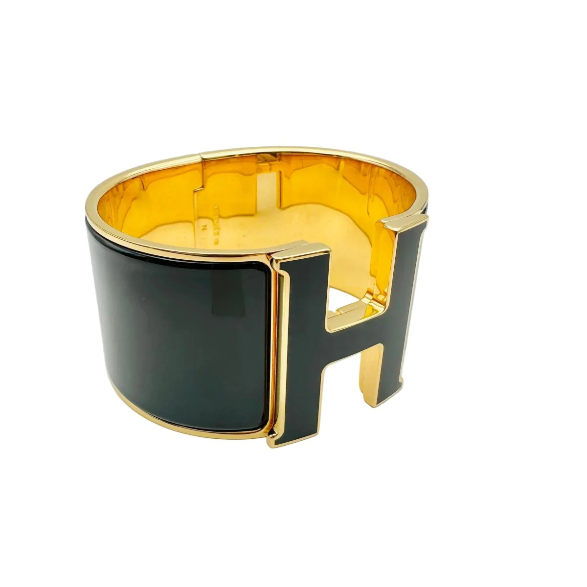 Bracelet Manchette HERMÈS "Clic Clac H" en métal et émail - Image 2