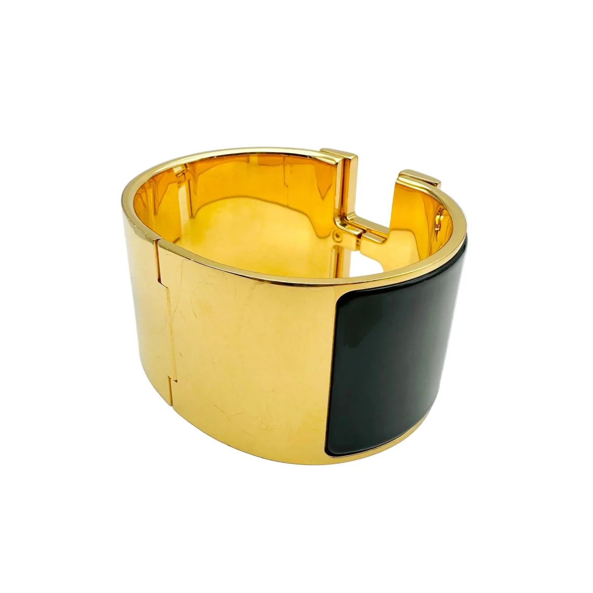 Bracelet Manchette HERMÈS "Clic Clac H" en métal et émail - Image 3