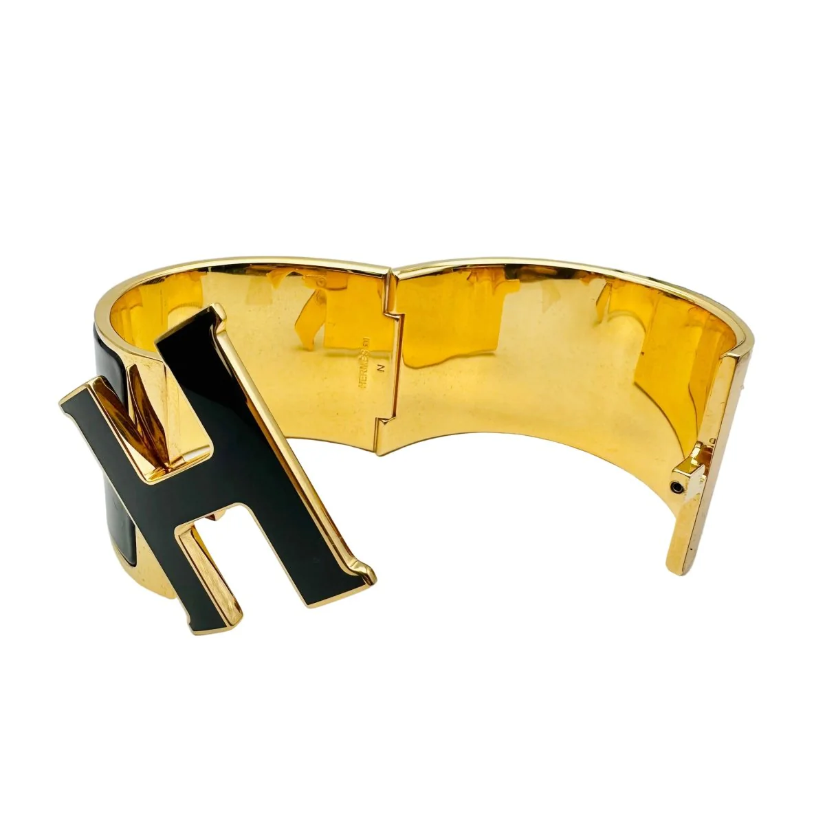 Bracelet Manchette HERMÈS "Clic Clac H" en métal et émail - Image 5