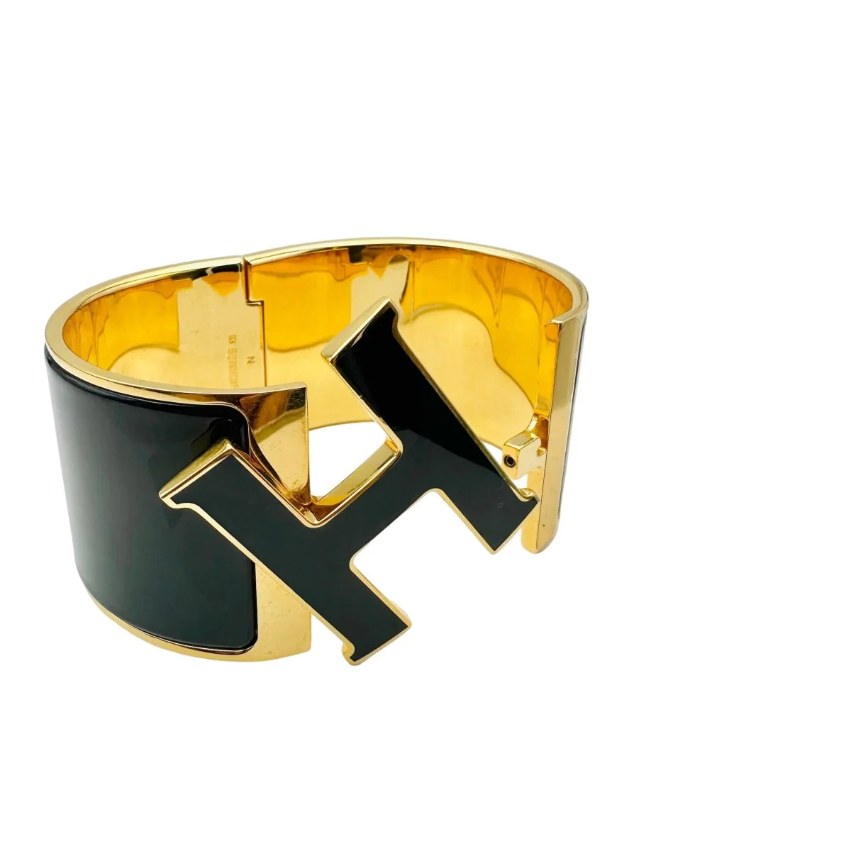 Bracelet Manchette HERMÈS "Clic Clac H" en métal et émail - Image 6