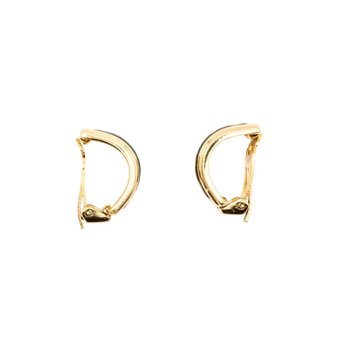 Bracelet Manchette et Boucles d'oreilles Clips HERMÈS en métal doré et émail - Image 9