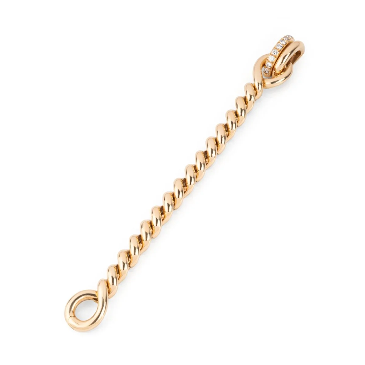 Bracelet HERMÈS en or jaune torsadé et diamants - Image 3