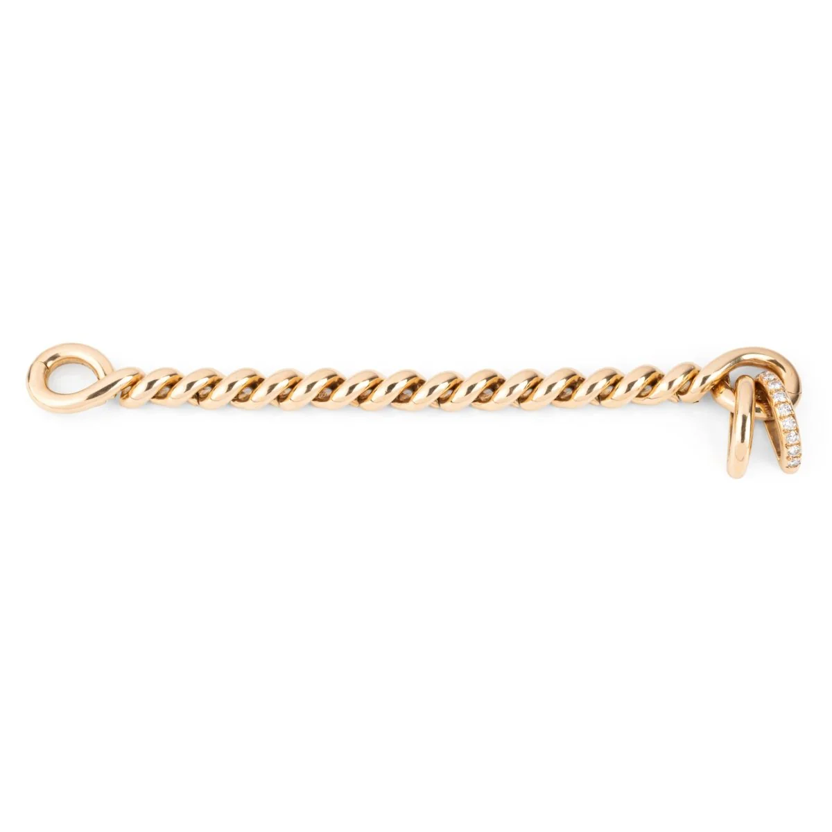 Bracelet HERMÈS en or jaune torsadé et diamants - Image 4
