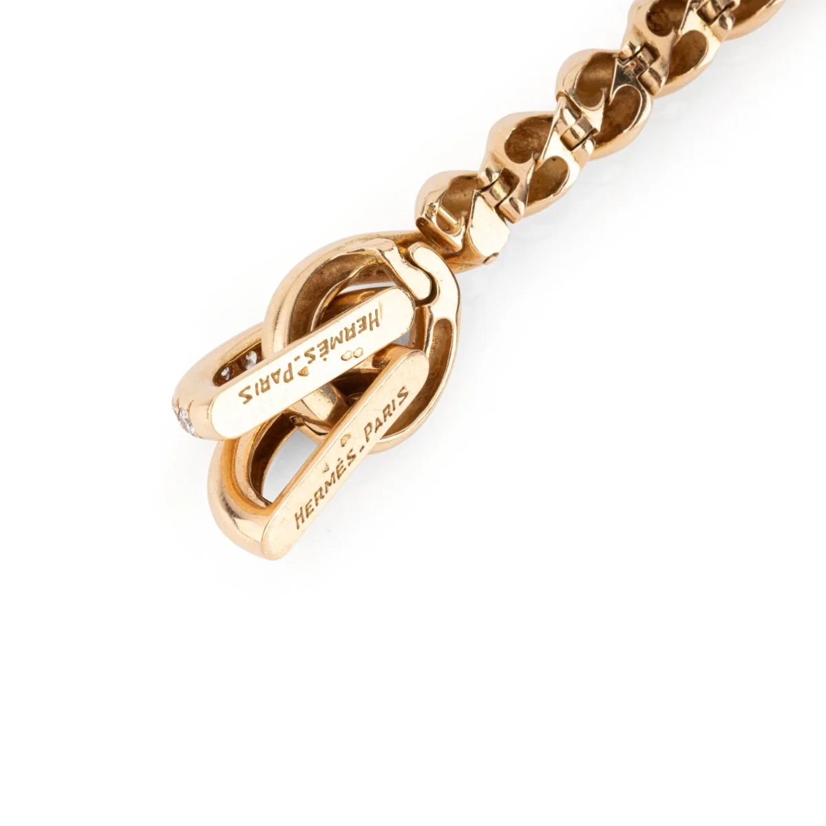 Bracelet HERMÈS en or jaune torsadé et diamants - Image 6
