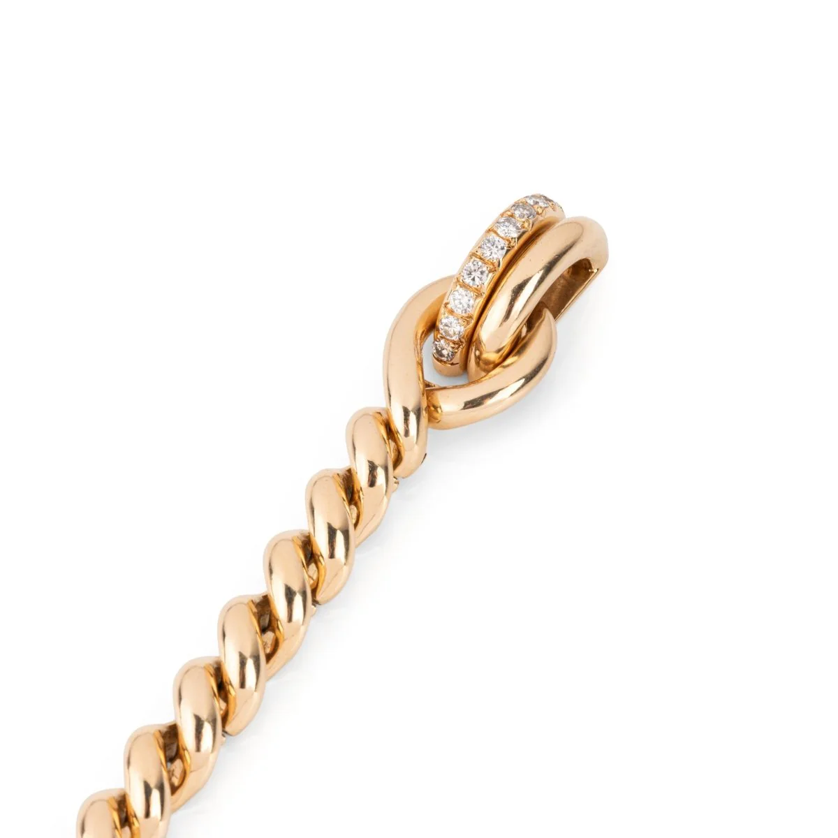 Bracelet HERMÈS en or jaune torsadé et diamants - Image 9