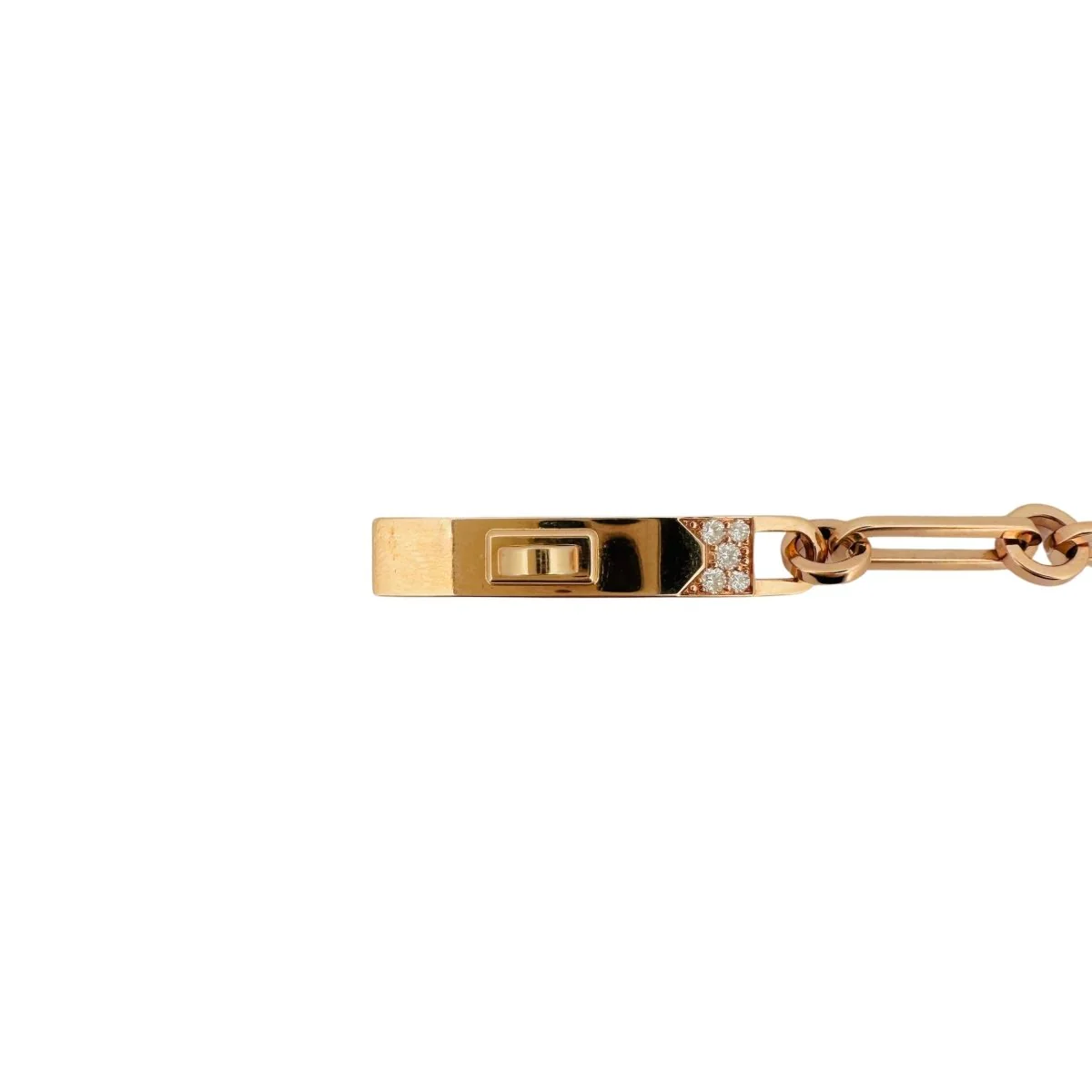 Bracelet Gourmette HERMÈS "Kelly" en or rose et diamants - Image 6