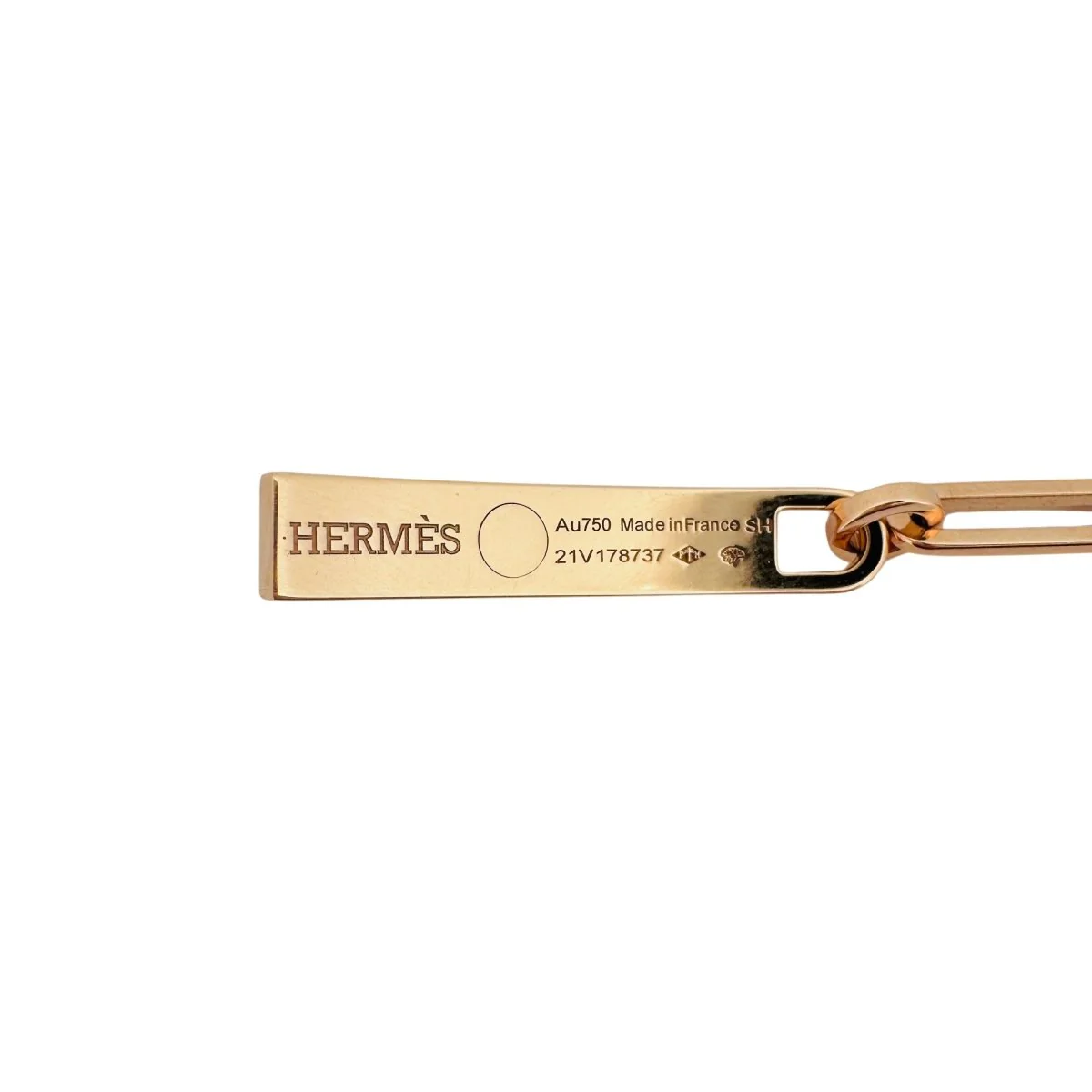 Bracelet Gourmette HERMÈS "Kelly" en or rose et diamants - Image 7