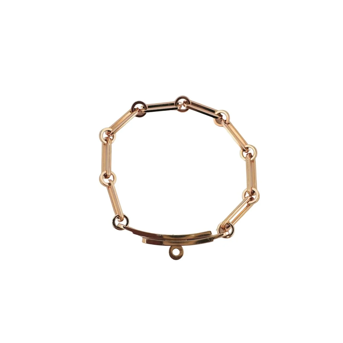 Bracelet Gourmette HERMÈS "Kelly" en or rose et diamants - Image 8
