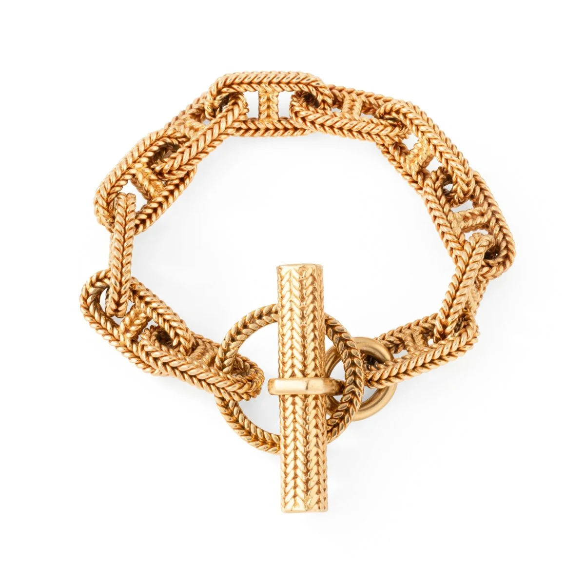 Bracelet HERMÈS par GEORGES LENFANT "Chaîne d’ancre Vendôme" GM en or jaune - Image 4