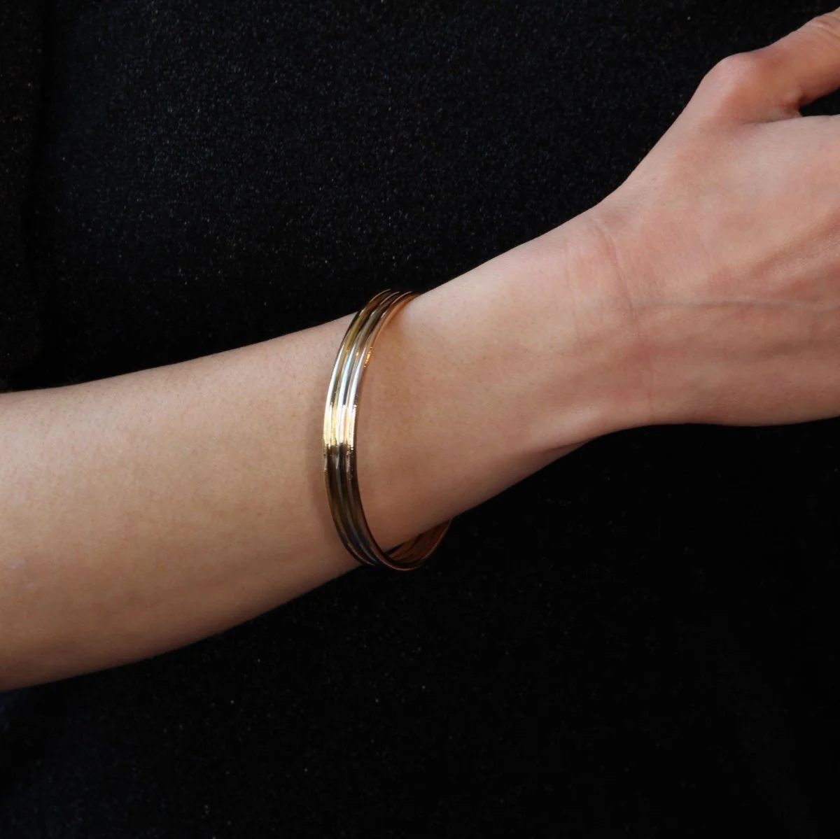 Bracelet Jonc en or jaune, or blanc et or rose - Image 2
