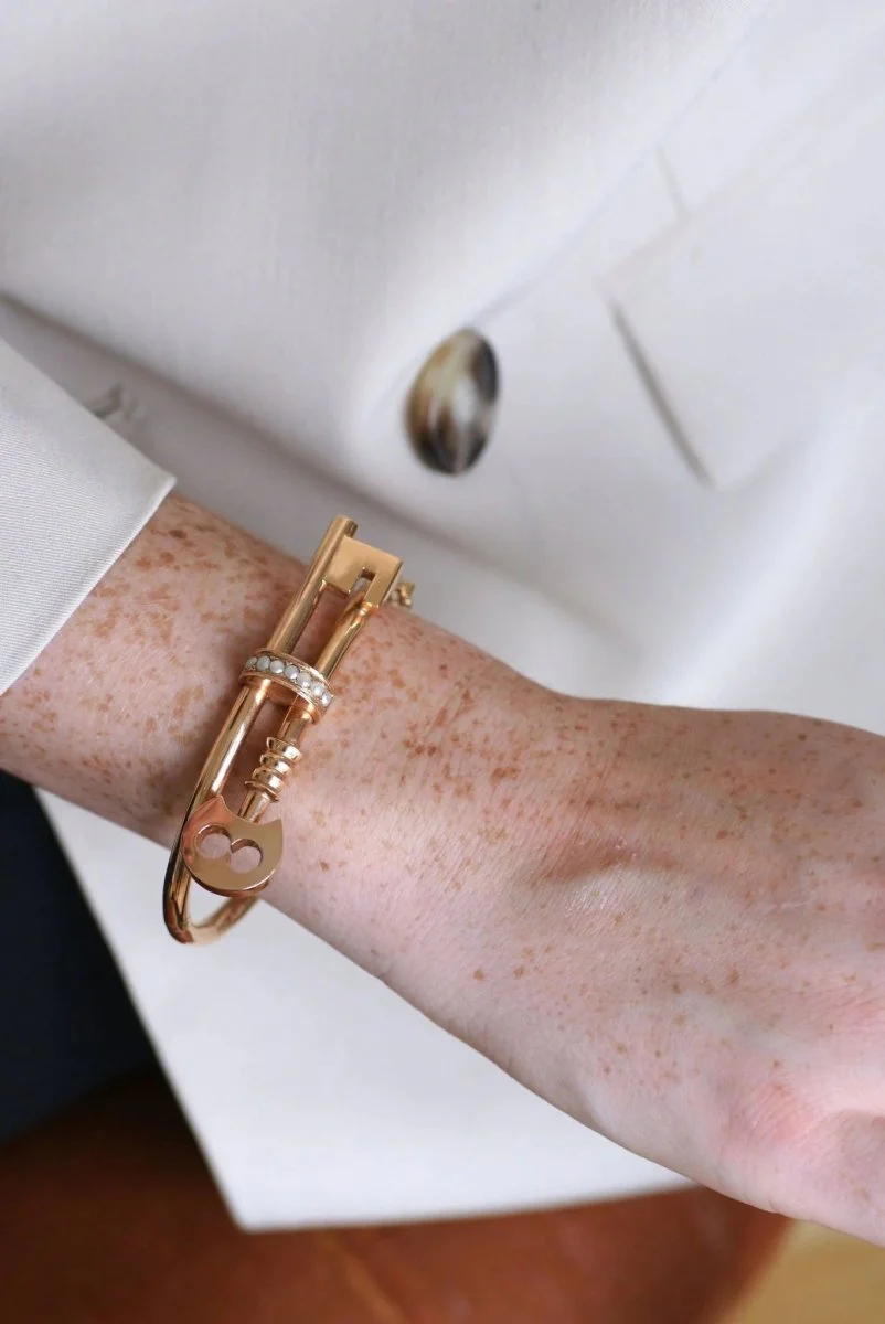 Bracelet jonc clé en or rose - Image 6