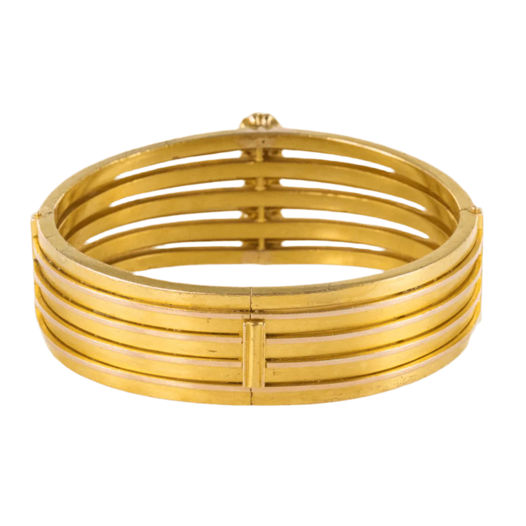 Bracelet Jonc en or jaune et diamants - Image 4