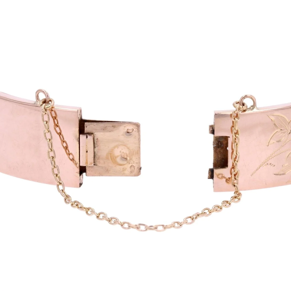 Bracelet Jonc en or rose et perles fines - Image 5