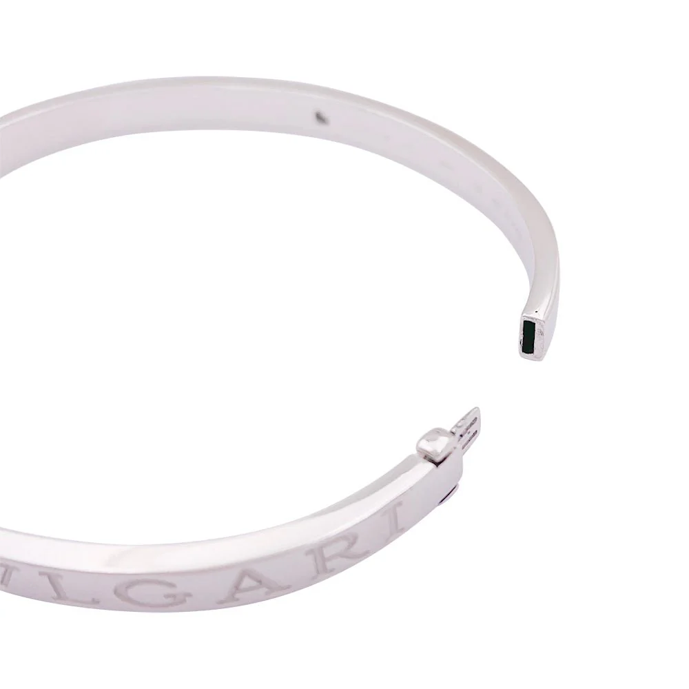 Bracelet Jonc BULGARI "Bulgari Bulgari" en or blanc et diamants - Image 5